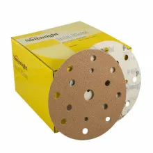SUNMIGHT/САНМАЙТ Круг шлиф на липучке желтый 15 отв. 150мм Р80 44306