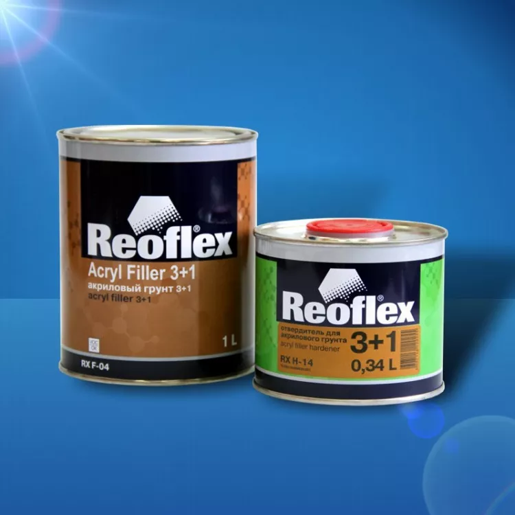 REOFLEX/РЕОФЛЕКС Грунт 3+1 2К акриловый Красный 1л+0,33отв