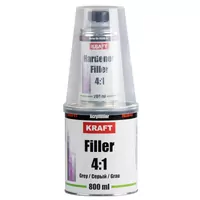KRAFT/КРАФТ Грунт акриловый 4+1 FILLER наполнитель 0,8л+0,2л Серый 022001