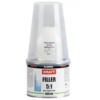 KRAFT/КРАФТ Грунт акриловый 5+1 FILLER наполнитель 0,8л+0,16л Серый 021001