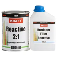 KRAFT/КРАФТ Грунт Реактивный Кислотный 2+1 REACTIVE 0,8л+0,4л Бежевый 024002