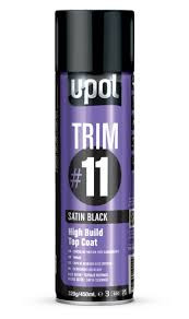 U-POL Эмаль черная глянцевая TRIM#11 а/э 450мл GB