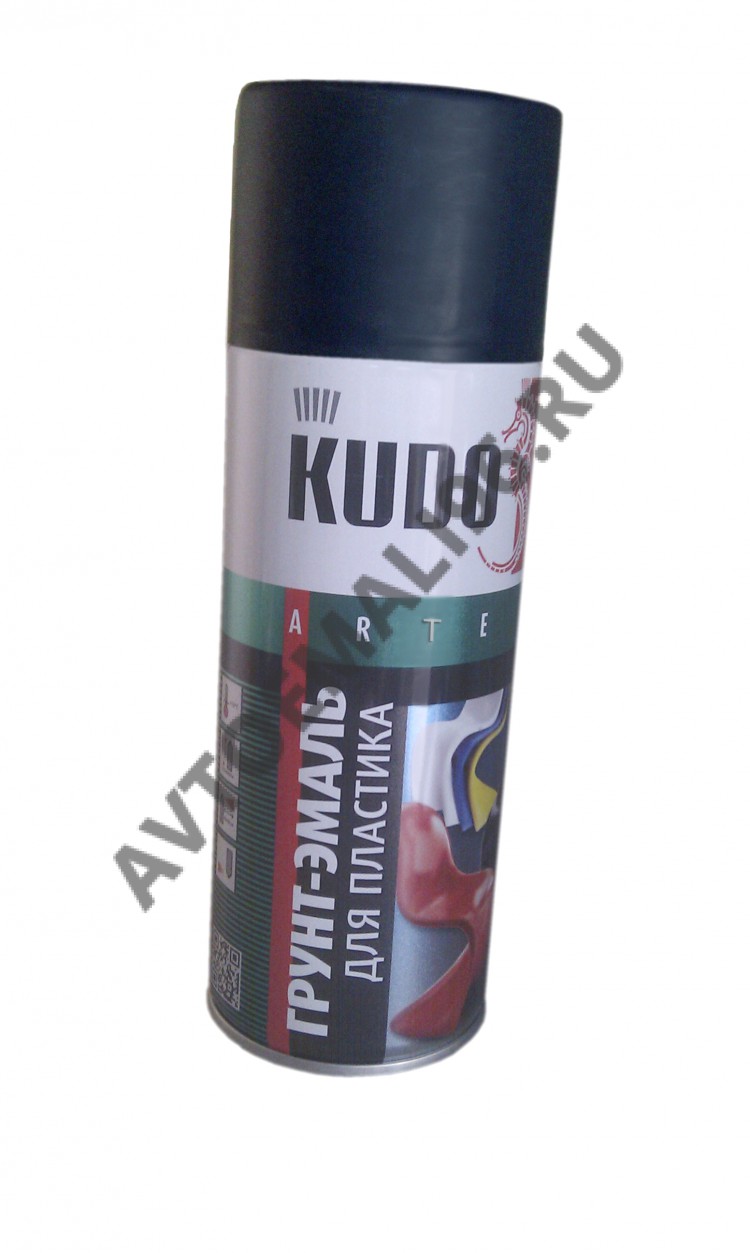 KUDO/КУДО Грунт-эмаль для пластика Черная 520мл а/э 6002 (RAL9005)