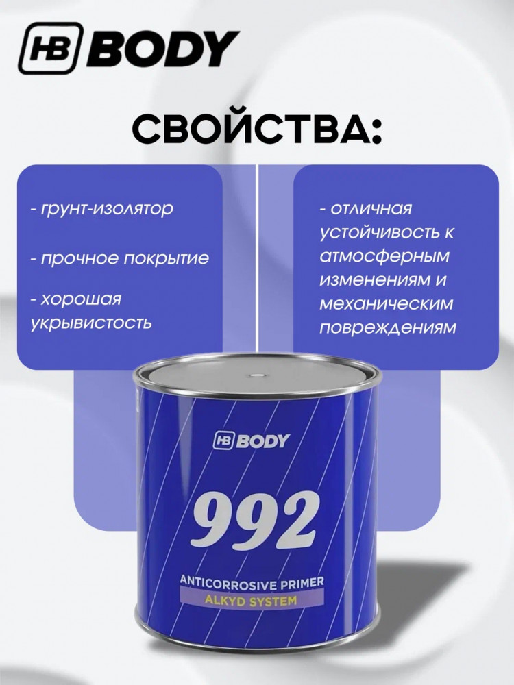 BODY/БОДИ Грунт 992 алкидный черный 1,0 кг