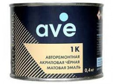 AVE Автоэмаль 1K Черная акрил 0.4кг