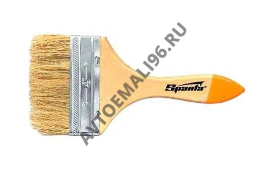 SPARTA Кисть плоская 1" нат щетина, деревянная ручка 824205