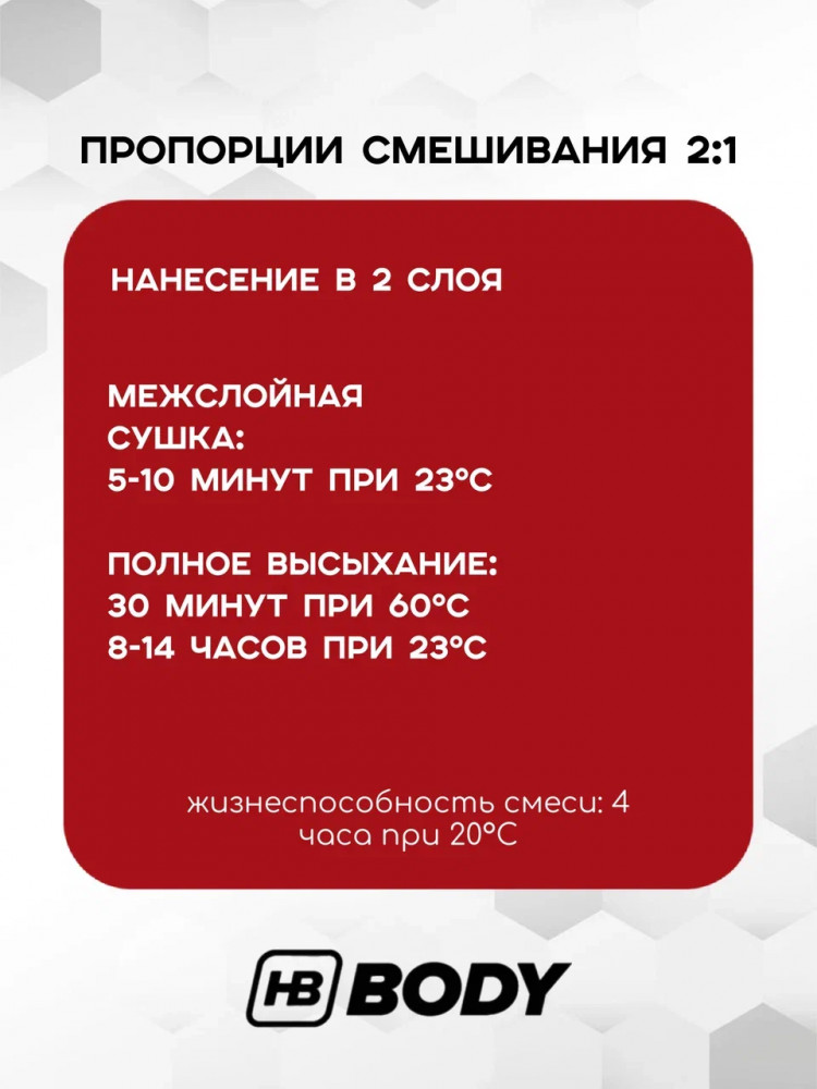 BODY/БОДИ Лак 697 2+1 HS с отвердителем 620 (1л+0,5л)