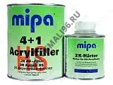 MIPA/МИПА Грунт 2К акриловый 4+1 толстослой HS Acrylfiller  Светло-серый 1л+отв H5 0.25л