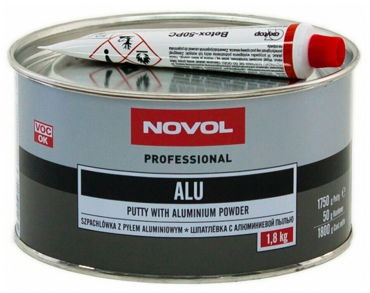 NOVOL/НОВОЛ Шпатлевка с алюминевой пылью ALU 1.8кг 1165