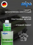 MIPA/МИПА Грунт 2К полиуретановый PU 150-30 мокр по мокрому св.серый 1л+отв. 0.2л H10