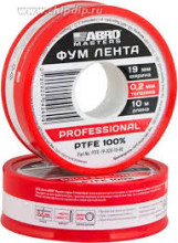 ABRO/АБРО ФУМ лента PROFESSIONAL 19ммх0,2ммх10м PTFE-19-020-10-RE