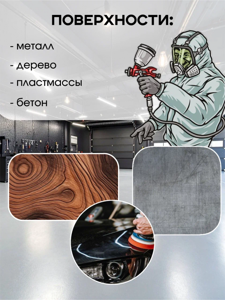 NOVOL/НОВОЛ ASIA Грунт акрил 5+1 графитовый (0,8л+0.16-180100) 180120