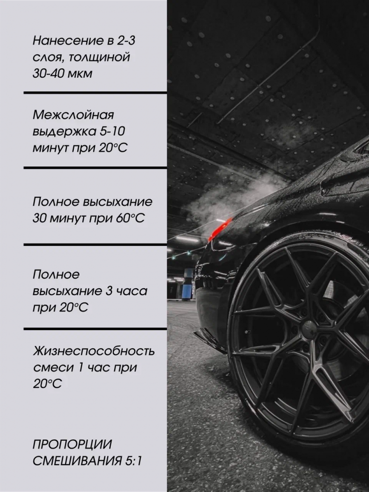 NOVOL/НОВОЛ ASIA Грунт акрил 5+1 графитовый (0,8л+0.16-180100) 180120