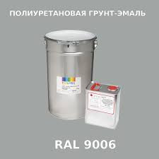 Индосингл Грунт-эмаль ПУ 80 Ral 9006 Бело-алюминиевый 1кг+отвердитель