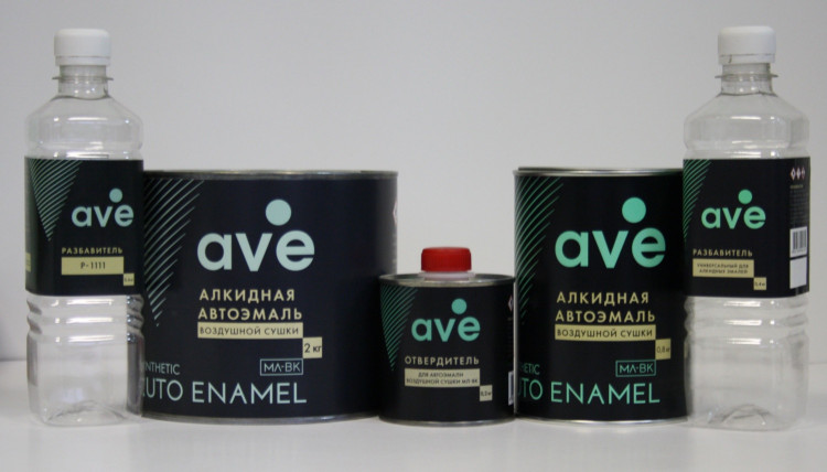 AVE Автоэмаль 601 Черная алкид 0,8кг