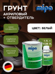 MIPA/МИПА Грунт 2К акриловый 4+1 толстослой HS Acrylfiller  Белый 1л+отв H5 0.25л 228510003