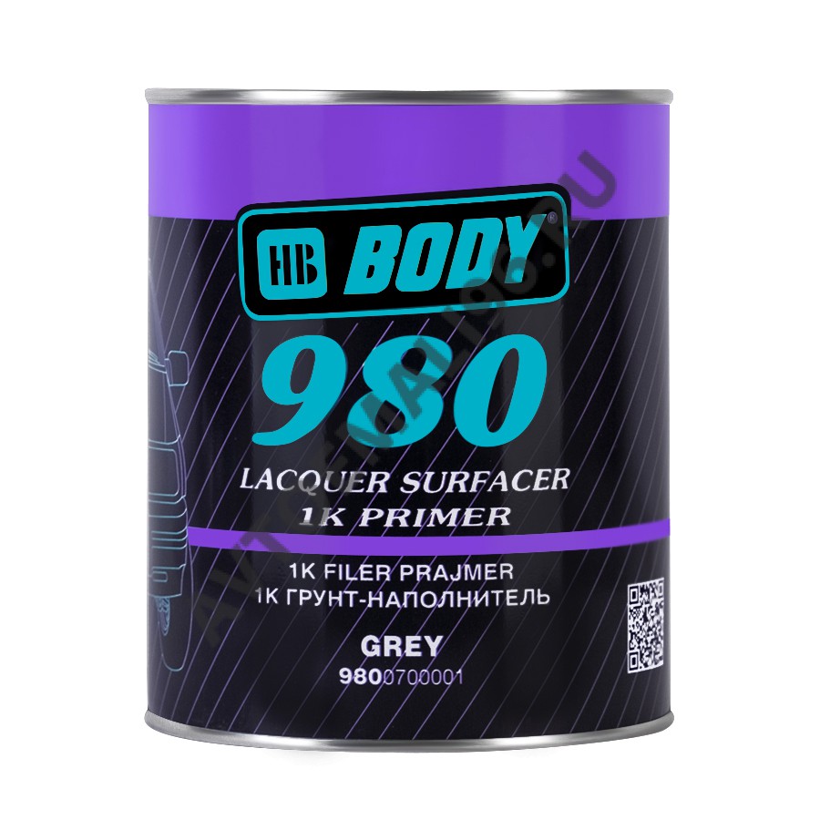 Body/боди грунт 980 нитроцеллюлозный наполнитель 1к серый 1,0 кг  .