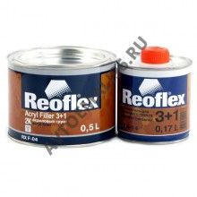REOFLEX/РЕОФЛЕКС Грунт 3+1 2К акриловый Серый 0.5кг+отв 0,17