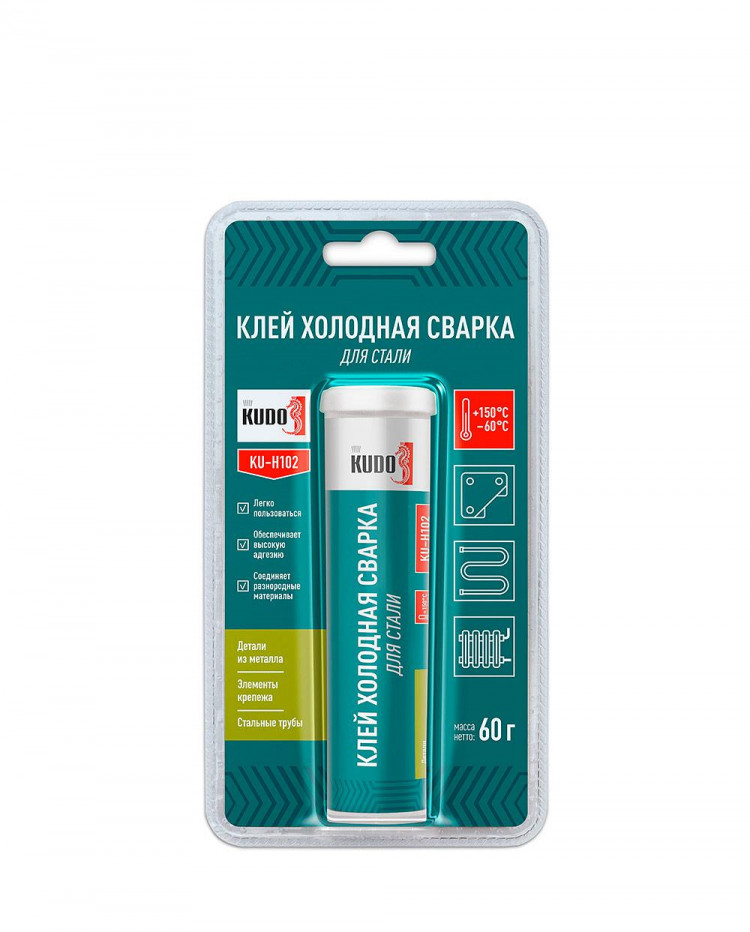 KUDO/КУДО H102  Клей "Холодная сварка" для стали 60г