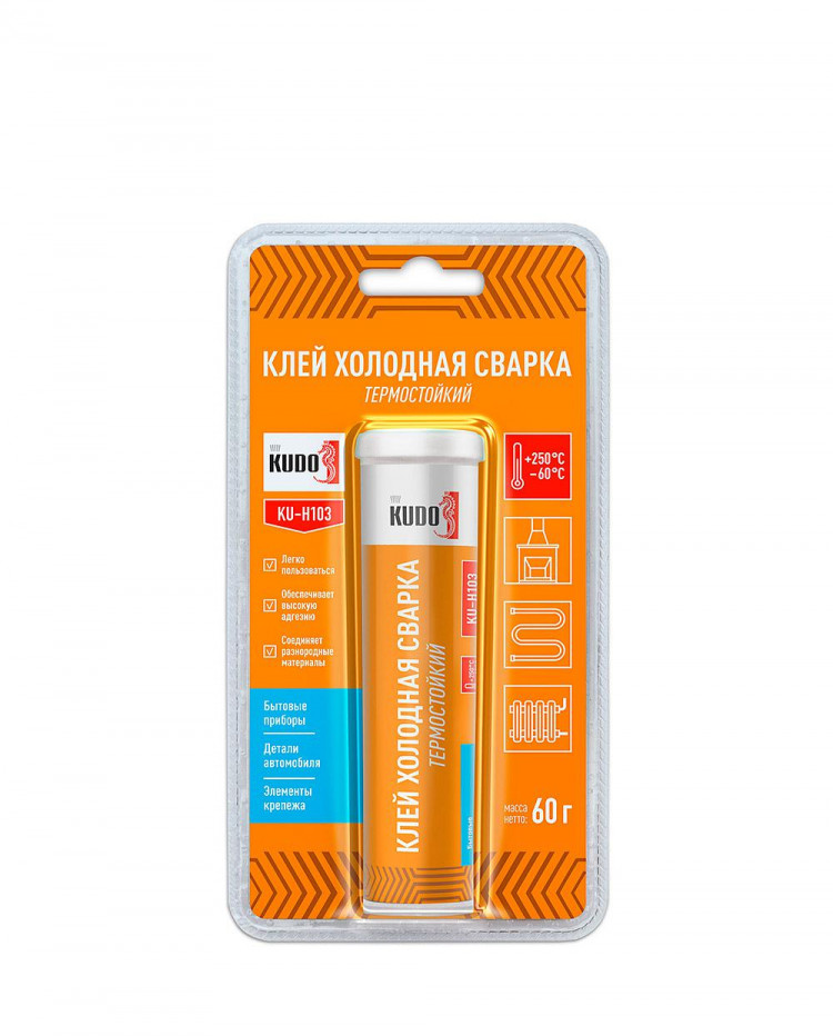 KUDO/КУДО H103  Клей "Холодная сварка" термостойкий 60г
