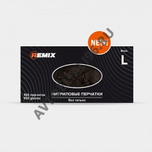 REMIX/РЕМИКС Перчатки нитриловые Черные р-р M 100шт RMX020