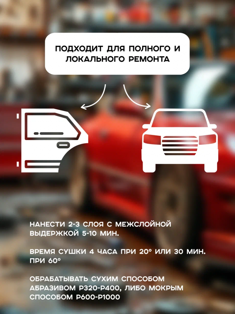 REOFLEX/РЕОФЛЕКС Грунт 4+1 2К акриловый Белый 0.8+0,2отв