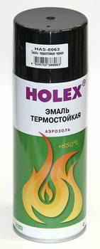 HOLEX/ХОЛЕКС Эмаль термостойкая черная а/э 520мл HAS-8063