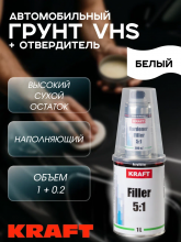 KRAFT/КРАФТ Грунт акриловый 5+1 FILLER наполнитель 1,0л+0,2л Белый 021021