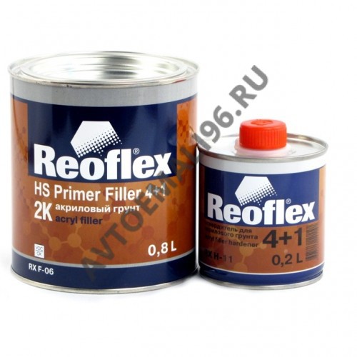 REOFLEX/РЕОФЛЕКС Грунт 4+1 2К акриловый Серый 0.8л+0,2отв