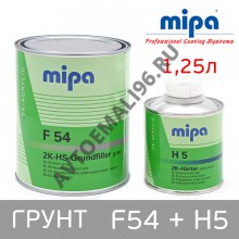 MIPA/МИПА Грунт F54 акриловый серый 1л+отв H5 0.25л наполняющий