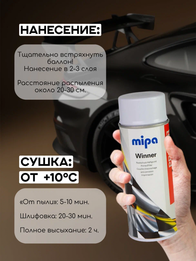 MIPA/МИПА АЭРО Грунт Серый 400мл 216011100