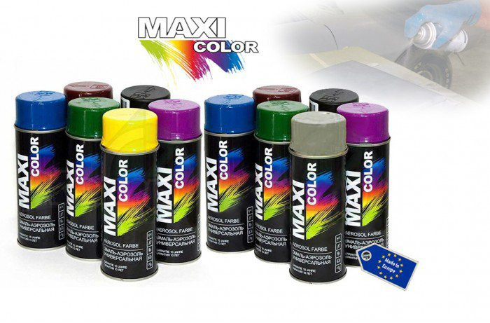MaxiColor/МаксиКолор Аэрозоль RAL 1018 Цинково-желтая 400мл