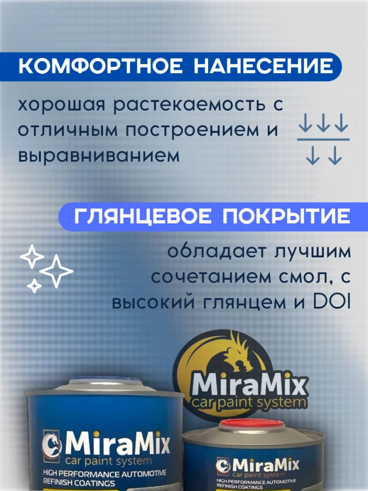 MiraMix/МираМикс Лак W-800 HS Mirror Clear Coat 1л+отверд 802 0,5л