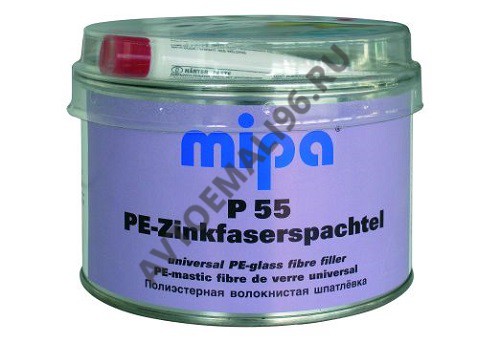 MIPA/МИПА Шпатлевка P55 стекловолокно GLASS с цинком 0,875кг (подходит по пластику)