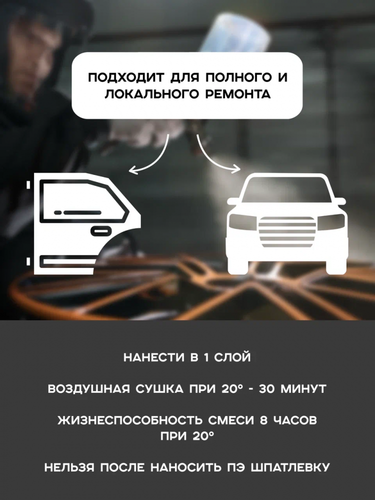 REOFLEX/РЕОФЛЕКС Грунт фосфатирующий 2К CF 1+1 желтый 0,8+0,8 P-02