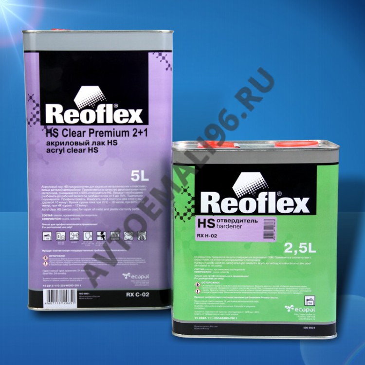 REOFLEX/РЕОФЛЕКС Лак акриловый 2+1 HS Premium 5л+отв 2,5л