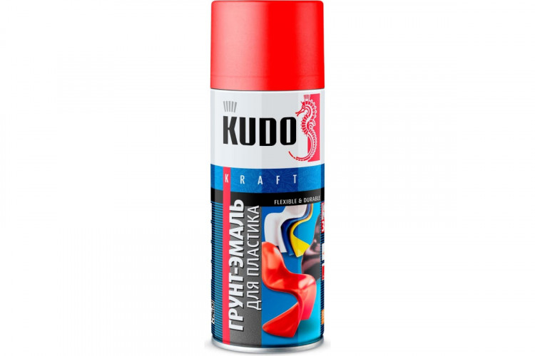 KUDO/КУДО 6006 Грунт-эмаль для пластика Красная 520мл