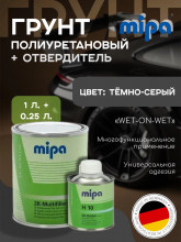 MIPA/МИПА Грунт 2К полиуретановый MULTIFILLER многоцелевой темно-серый 1л+отв 0.25л H10 229110005