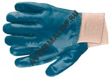 СИБРТЕХ Перчатки рабочие из трикотажа с нитрил обливом Синие N2002
