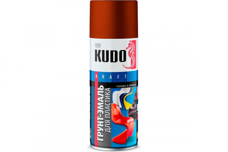 KUDO/КУДО 6011 Грунт-эмаль для пластика Коричневая 520мл