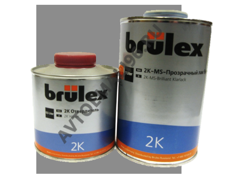 BRULEX/БРЮЛЕКС Лак 2К MS прозрачный бриллиант 1,0 л+отв